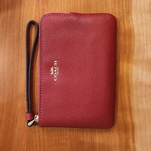 Coach red wristlet